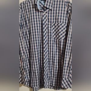 Tommy Hilfiger Shirt Button Down 80's 2 Ply Fabric Red White Blue C20 size L/G